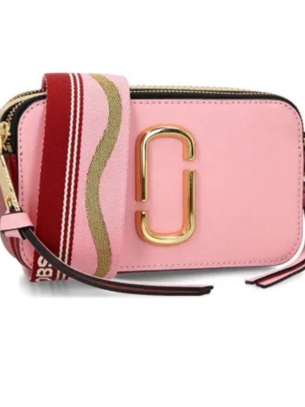 Marc Jacobs Pink Snapshot Crossbody with Striped Strap